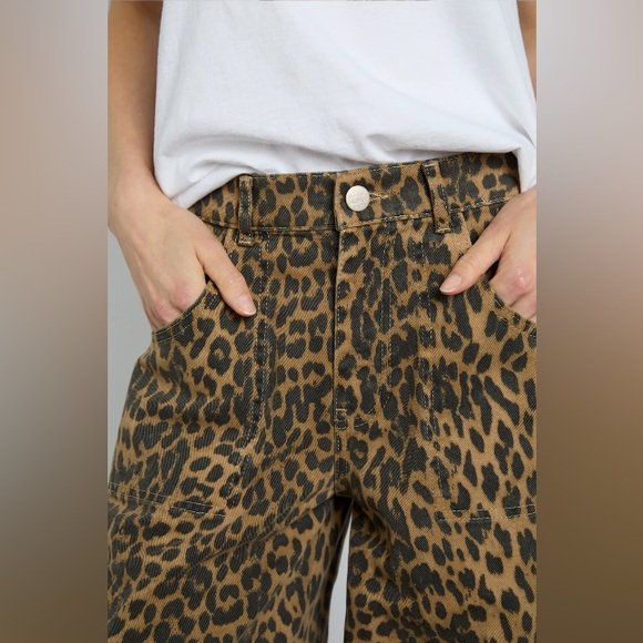 Damson Madder Leopard Denim Cargo Jeans UK 10/US 6 - Picture 7 of 12
